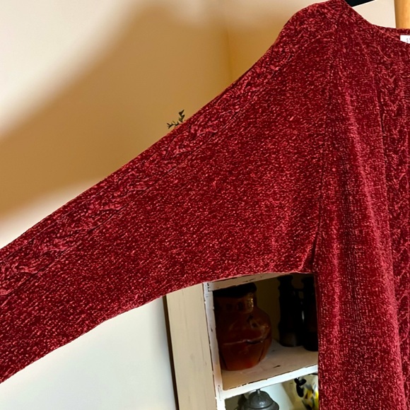 Stitch by Chenault M incredibly soft maroon chenille crewneck,dolman sleeves EUC - Picture 5 of 6